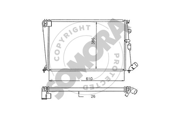 Radiator, engine cooling (052140E)