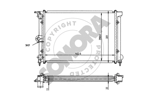 Radiator, engine cooling (350540)