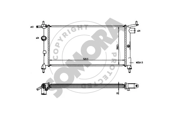 Radiator, engine cooling (212440)