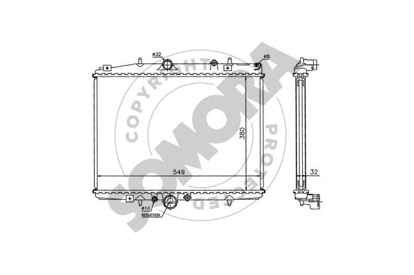 Radiator, engine cooling (052340C)