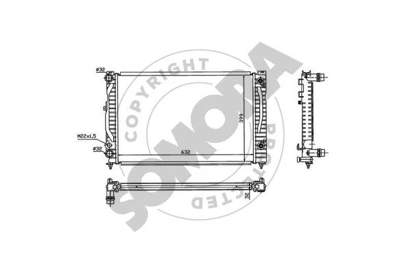 Radiator, engine cooling (021340D)