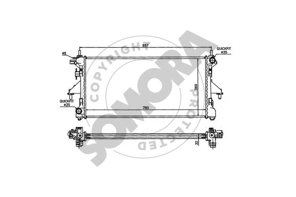 Radiator, engine cooling (084240B)
