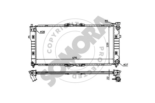 Radiator, engine cooling (160840)