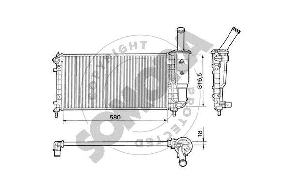Radiator, engine cooling (081441)