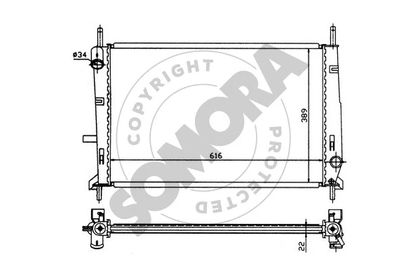 Radiator, engine cooling (095040)