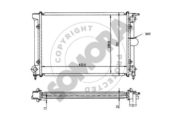 Radiator, engine cooling (350542)