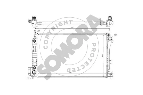 Radiator, engine cooling (210640C)