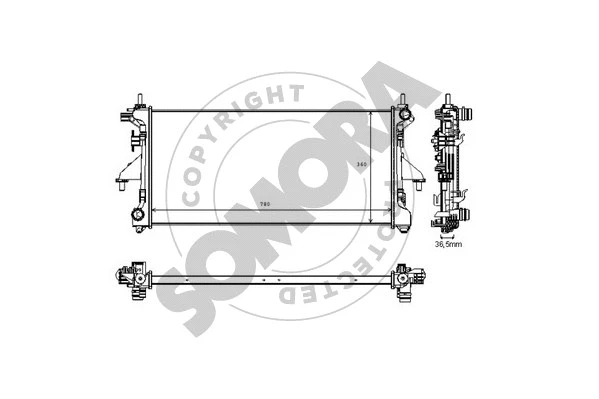 Radiator, engine cooling (084240D)