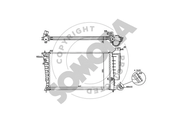 Radiator, engine cooling (220640D)