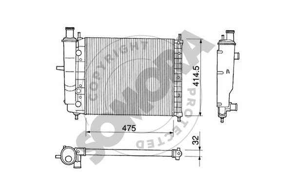 Radiator, engine cooling (082240)