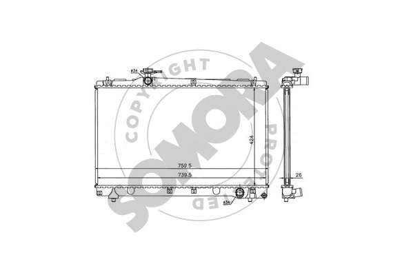 Radiator, engine cooling (311740K)