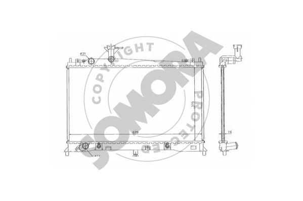 Radiator, engine cooling (161140C)