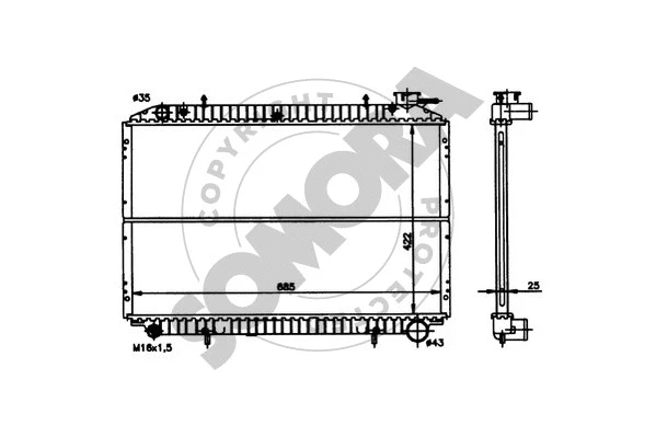 Radiator, engine cooling (194340)