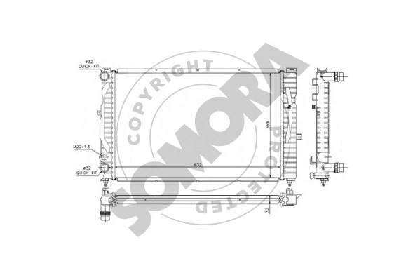 Radiator, engine cooling (021341B)