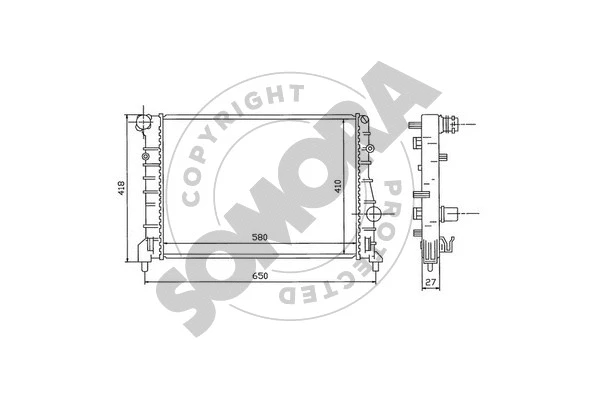 Radiator, engine cooling (010140B)