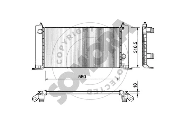 Radiator, engine cooling (082340)