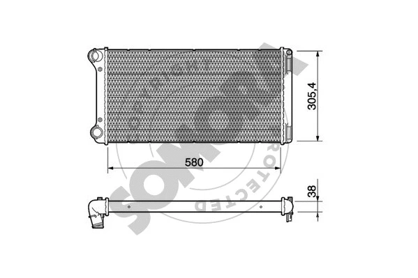 Radiator, engine cooling (081340D)