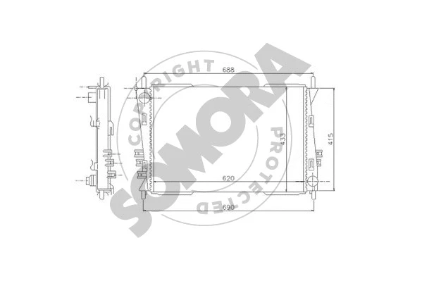 Radiator, engine cooling (095240A)