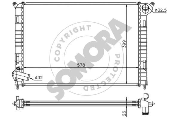 Radiator, engine cooling (040041A)