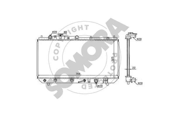 Radiator, engine cooling (162640C)