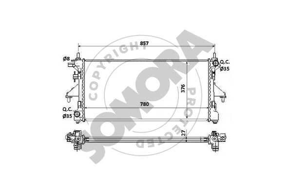 Radiator, engine cooling (084240)