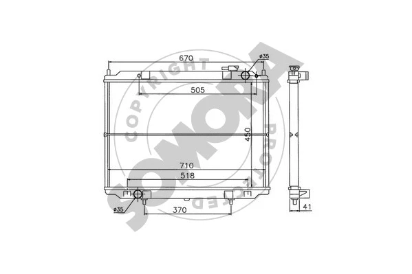 Radiator, engine cooling (196040)