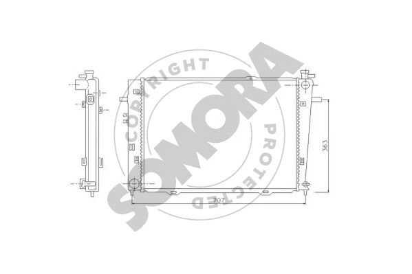 Radiator, engine cooling (136540A)