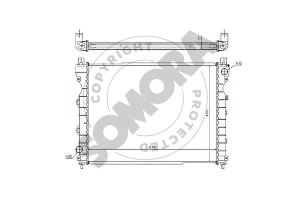 Radiator, engine cooling (150140A)