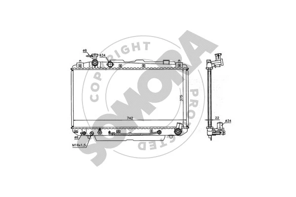 Radiator, engine cooling (316640B)