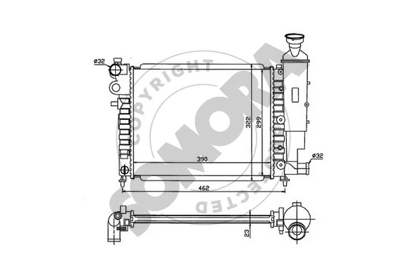 Radiator, engine cooling (050240B)