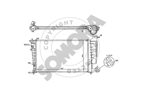 Radiator, engine cooling (220640)