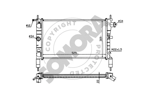 Radiator, engine cooling (211540)