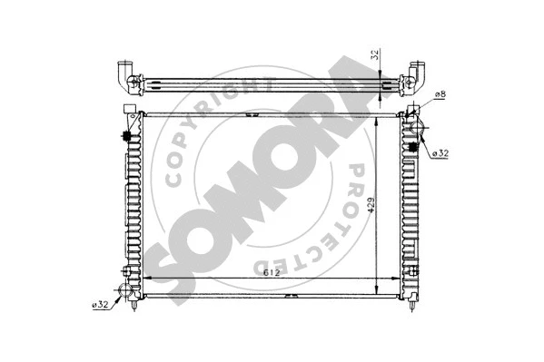 Radiator, engine cooling (150140)