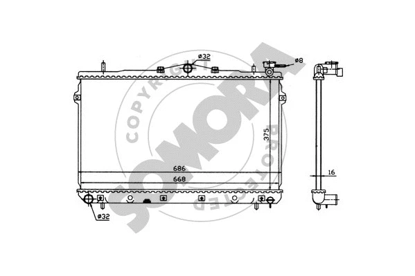 Radiator, engine cooling (132040)