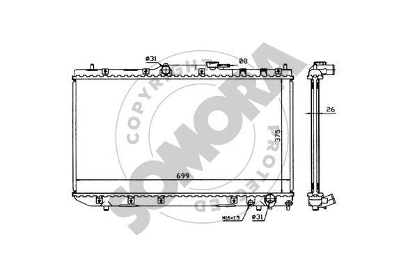 Radiator, engine cooling (311744)