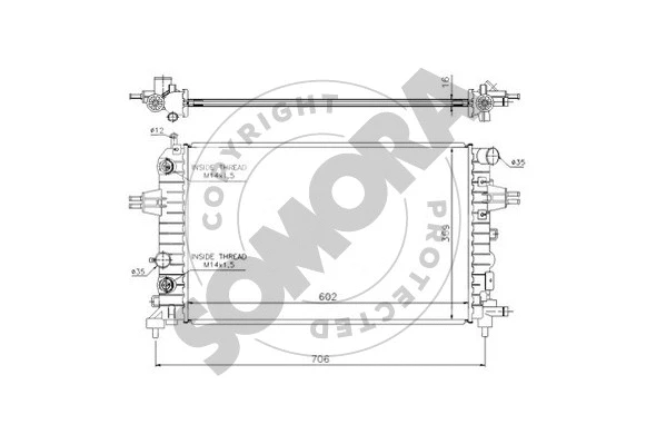 Radiator, engine cooling (210640D)