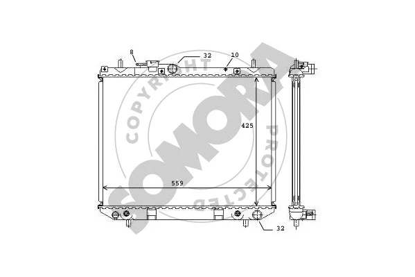 Radiator, engine cooling (072040A)