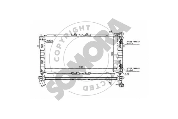 Radiator, engine cooling (160840A)
