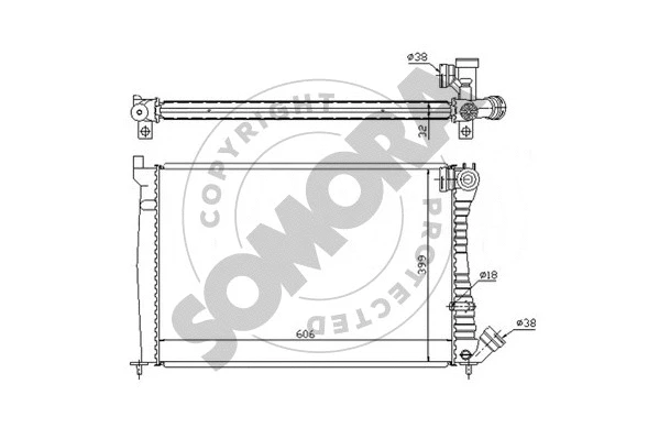 Radiator, engine cooling (052144A)