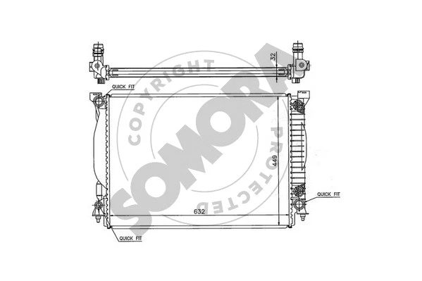 Radiator, engine cooling (021540D)