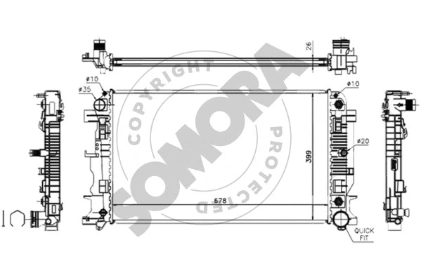 Radiator, engine cooling (172340A)