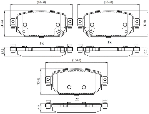 Brake Pad Set, disc brake (NP3022)