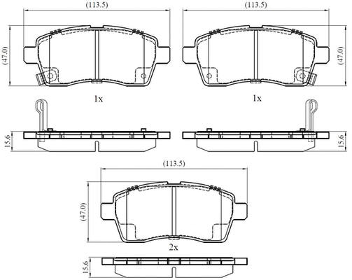Brake Pad Set, disc brake (NP3015)