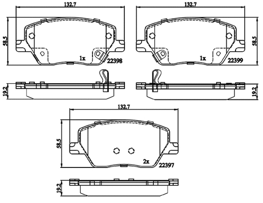 Brake Pad Set, disc brake (NP3044)