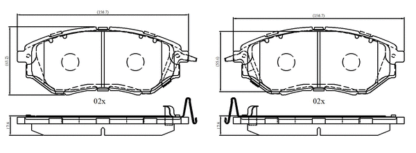 Brake Pad Set, disc brake (NP3072)