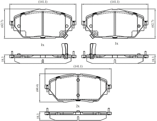 Brake Pad Set, disc brake (NP3020)