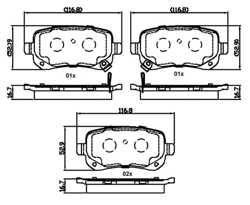 Brake Pad Set, disc brake (NP3074)