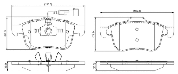 Brake Pad Set, disc brake (NP3091)