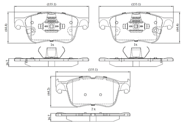 Brake Pad Set, disc brake (NP3023)