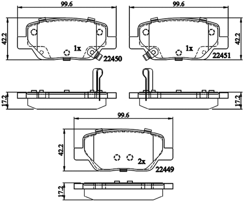 Brake Pad Set, disc brake (NP3050)